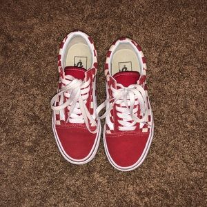 Vans Checkered Red and White Size 4 or 6(W)